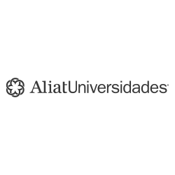 logo en blanco y negro de aliat universidades