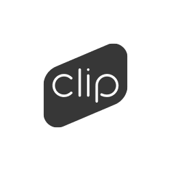 logo en blanco y negro de clip