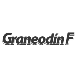 logo en blanco y negro de graneodin f