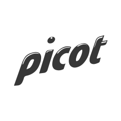 logo en blanco y negro de picot