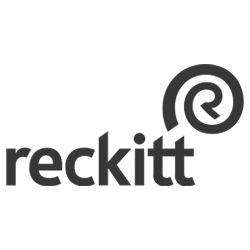 logo en blanco y negro de reckitt